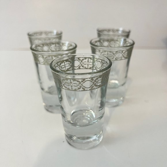 Vintage Sterling Silver Overlay Cocktail Shot Glasses- Barware, Set of 5 - Picture 2 of 14